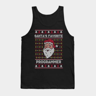 Santa's Favorite Programmer // Funny Ugly Christmas Sweater // Programmer Holiday Xmas Tank Top